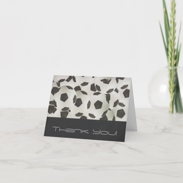 Cartão De Agradecimento Moderno Futebol Balls Obrigado (Frente)