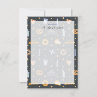 Cartão De Agradecimento moderno Gary NYC-Themed Patterno Nome Personalizad
