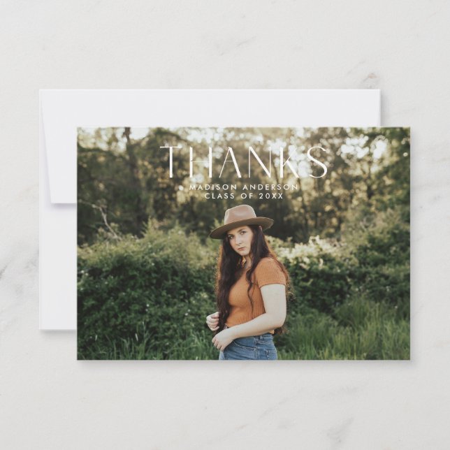 Cartão De Agradecimento Moderno Minimalista (Frente)