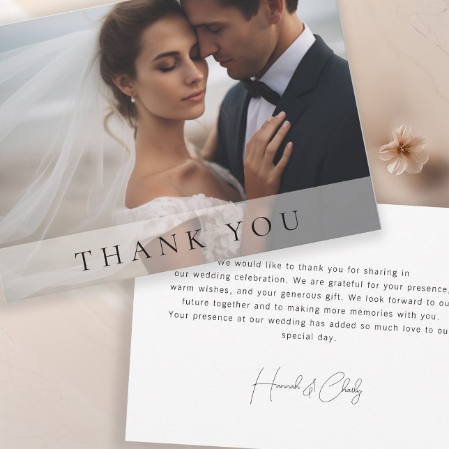 Cartão De Agradecimento Moderno Minimalista 1 Foto Obrigado (Criador carregado)