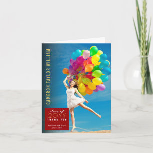 Cartão De Agradecimento Moderno Minimalista Simples Quadrado Fim de Curso