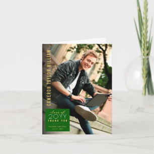 Cartão De Agradecimento Moderno Minimalista Simples Quadrado Fôto Graduaçã