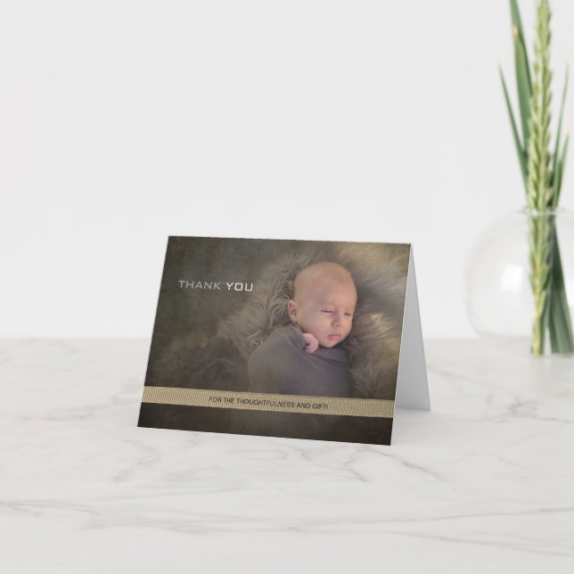 Cartão De Agradecimento Moderno Obrigado Novo Bebê (Frente)