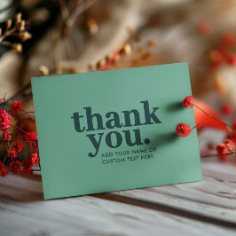 Cartão de Agradecimento | Moderno Verde Retro