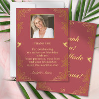 Moderno Vermelho Dourado 50 Fabuloso Aniversário