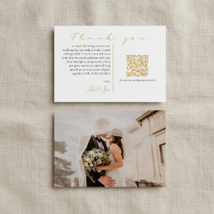 Cartão De Agradecimento Modo fotografia de casamento e memórias Código QR 