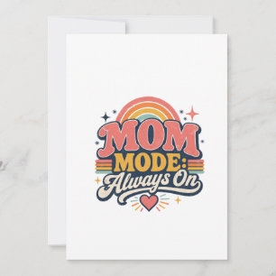Cartão De Agradecimento Modo Mamãe Sempre Ativado Presente do Dia das Mães