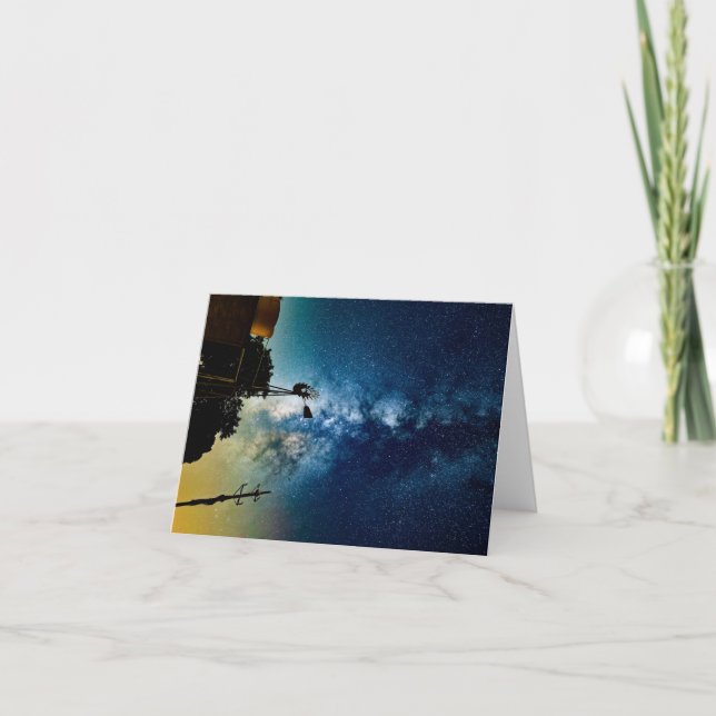 Cartão De Agradecimento Moinhos de vento e estrelas (Frente)