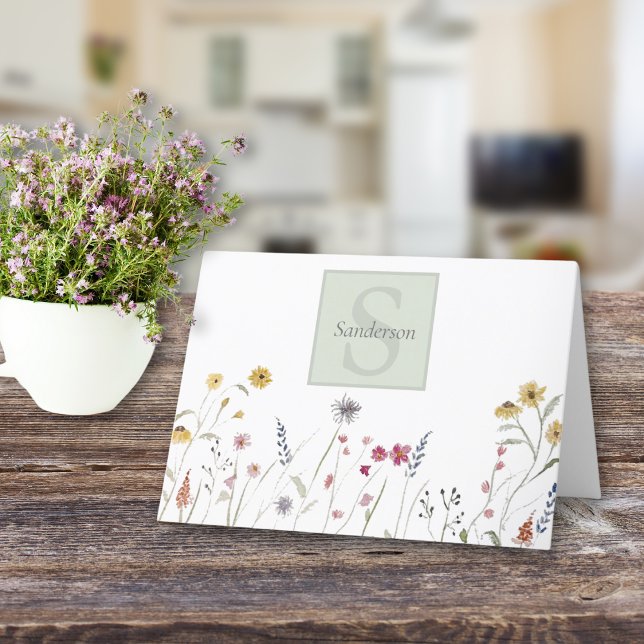 Cartão De Agradecimento Mola d'água monificada Flor selvagem (Criador carregado)