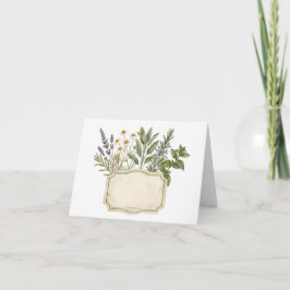 Cartão De Agradecimento Moldura Botânica em Aquarela com Elementos Culinár