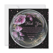 Moldura Floral Roxa e Preta Casamento Aniversário