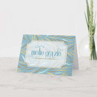 Cartão De Agradecimento Molte Grazie Sky Blue Botanic Italiano