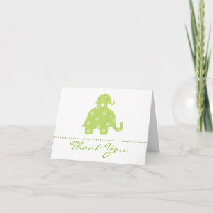Cartão De Agradecimento Mom and Baby Elephant Folded Thank You Card