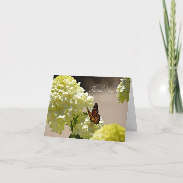 Cartão De Agradecimento Monarca e Flores (Frente)