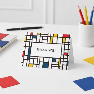 Cartão De Agradecimento Mondrian De Stijl