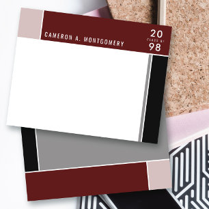 Cartão De Agradecimento Mondrian Modern Color Blocks Graduação Minimalista