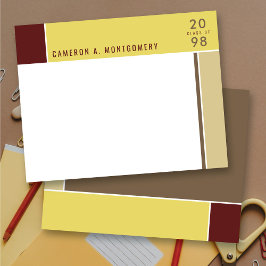 Cartão De Agradecimento Mondrian Modern Color Blocks Graduação Minimalista