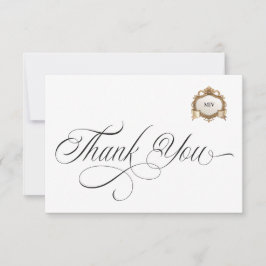 Cartão De Agradecimento Monogram Crest Thank You Card