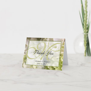 Cartão De Agradecimento Monogram Thank You Hydrangea Note Card