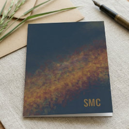Cartão De Agradecimento Monograma abstrato sombrio dourado