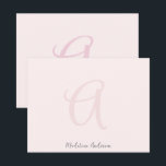 Cartão De Agradecimento Monograma Blush Rosa Moderno Minimalista Feminina<br><div class="desc">Um simples na moda personalizado design de monograma com uma moderna tipografia manuscrita minimalista em preto sobre um elegante fundo cor-de-rosa pincelado. O nome do monograma pode ser facilmente personalizado. O presente ou acessório perfeitamente pessoal para qualquer ocasião!</div>