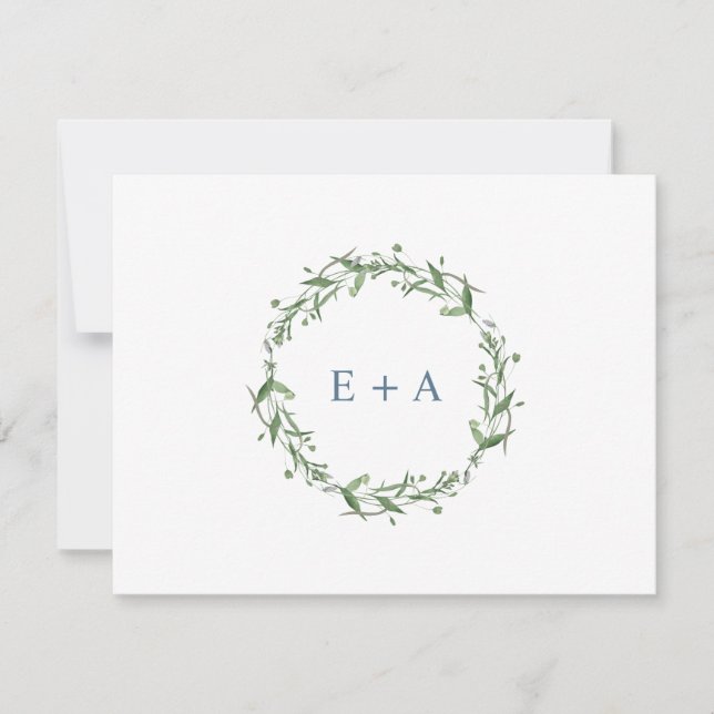 Cartão De Agradecimento Monograma da camada de água azul (Frente)