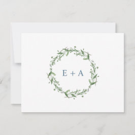 Cartão De Agradecimento Monograma da camada de água azul