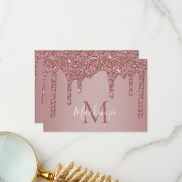 Cartão De Agradecimento Monograma da rosa Dourada Sparkle Drivers Glitter