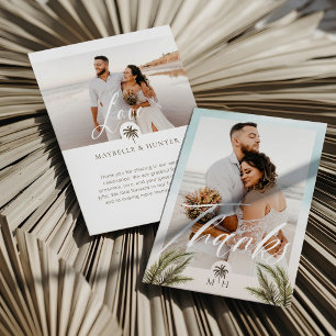 Cartão De Agradecimento Monograma de árvore de fotos moderna minimamente O