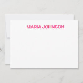 Cartão De Agradecimento Monograma de Sombra Personalizado Cor-de-Rosa Inic