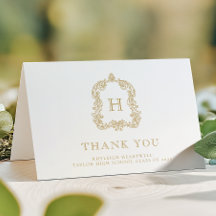 Monograma Elegante Crest White Dourada Graduação