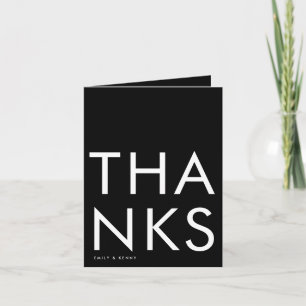 Cartão De Agradecimento Monograma Grande e Simples Ultra Moderno e Ousado