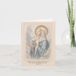 Cartão De Agradecimento Monograma Mariano Católico Bênção Maria