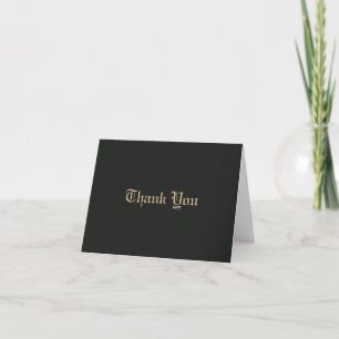 Cartão De Agradecimento Monograma Minimalista Elegante Ornamentado Preto D