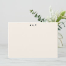 Monograma Minimalista Preto e Marfim Casamento Per