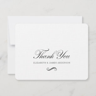 Cartão De Agradecimento Monograma Personalizado de Casamento de Script Pre