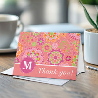 Monograma Personalizado de Padrão Floral Primavera