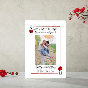 Cartão De Agradecimento Monogramas Playing Card WedCollection Obrigado