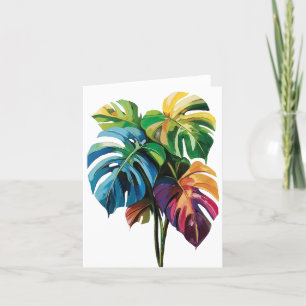 Cartão De Agradecimento Monstera Tropical Deixa Foliage com Saudações