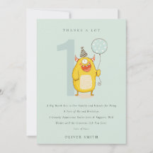 Monstro Aqua Amarelo Pequeno Fofo Aniversário de Q