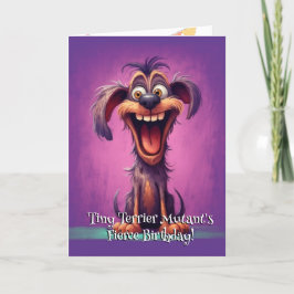 Cartão De Agradecimento Monstro Engraçado do Cão: Aniversário Pequeno e Te