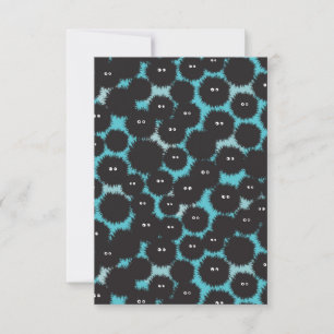 Cartão De Agradecimento Monstros engraçados e pretos