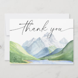 Cartão De Agradecimento Montanhas aquarela Obrigada