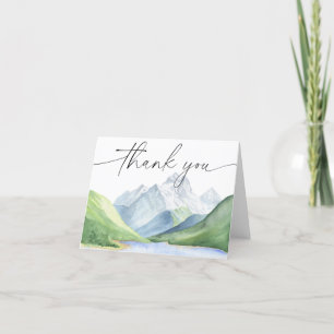 Cartão De Agradecimento Montanhas aquarela Obrigado