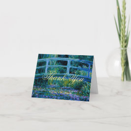Cartão De Agradecimento Moody Jewel Tones Monet Lily Pond Fine Art Wedding