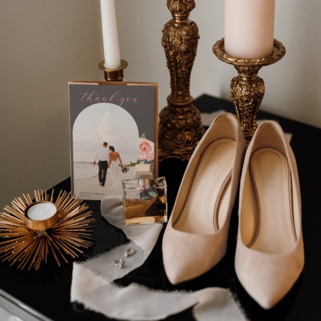 Cartão De Agradecimento Moody Rose | Florais Românticas de Primavera para  (Criador carregado)