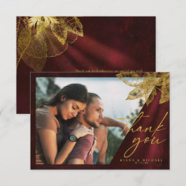 Cartão De Agradecimento Moonlight Romance Wedding Burgundy ID881