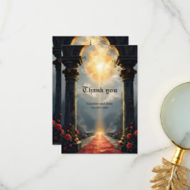 Cartão De Agradecimento Moonlit Aisle of Eternal Vows –Gothic Wedding Gate
