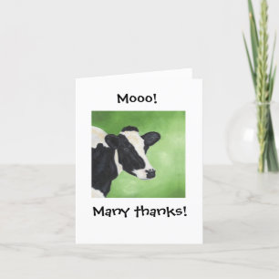 Cartão De Agradecimento Mooo! Obrigado da vaca você Notecard