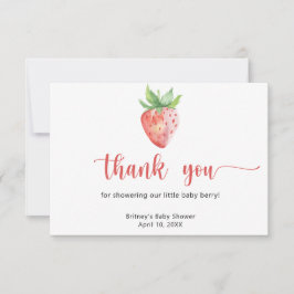 Cartão De Agradecimento Morango doce - obrigado